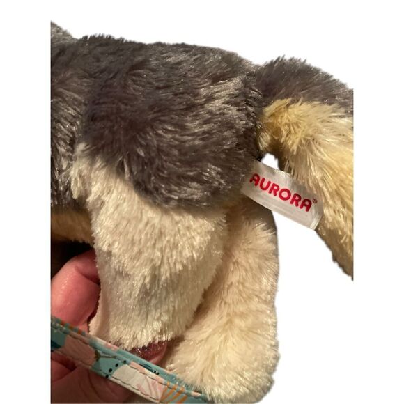 Aurora Kids Wolf Husky Dog Plush Stuffed Animal Realistic Black Eyes Gray White - Picture 8 of 11